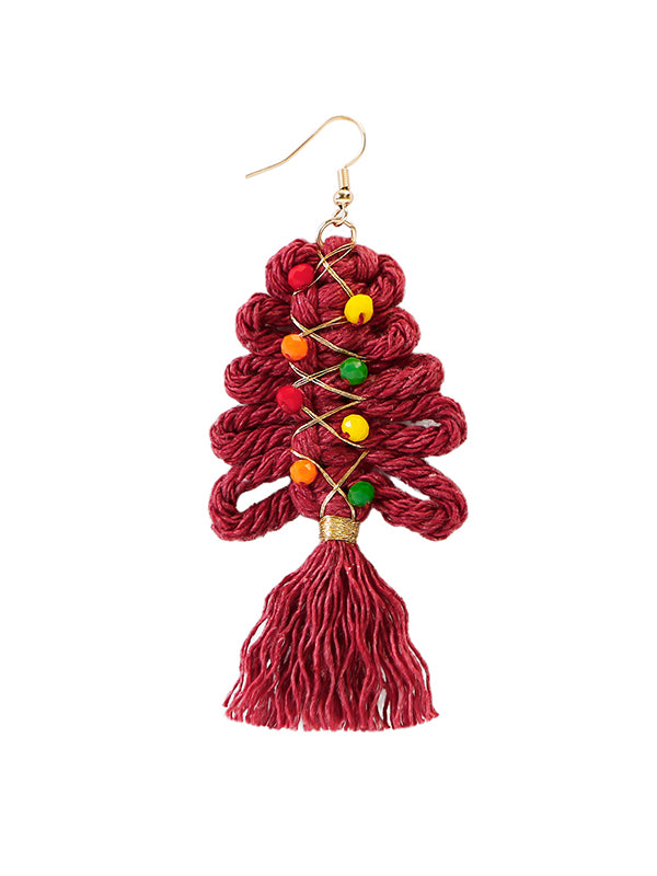 xakxx Tasseled Earrings Christmas Tree Accessories