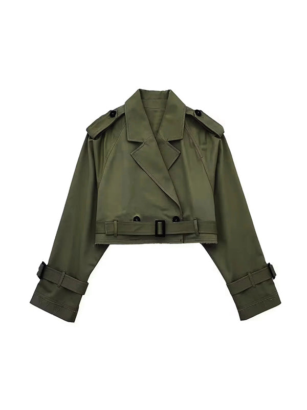 xakxx Long Sleeves Loose Split-Joint Lapel Jackets