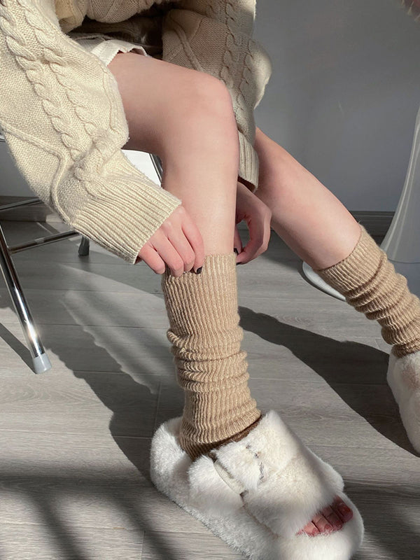 xakxx Casual Solid Color Leg Warmers Accessories
