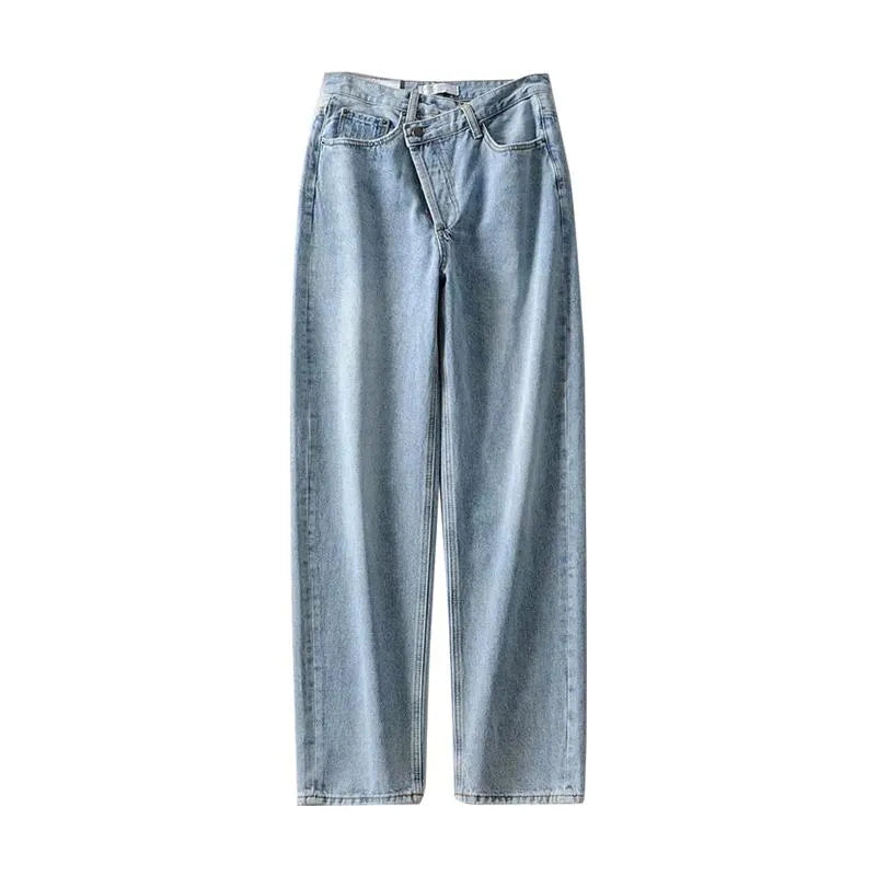Women's Jeans Mom Baggay High Waist Straight Pants Women White Black Fashion Casual Loose Undefined Trousers