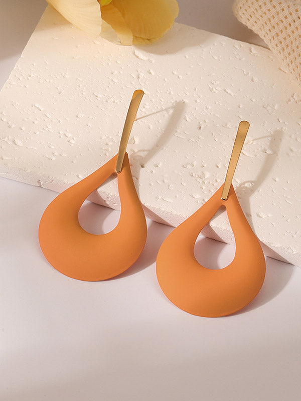 xakxx Geometric Hollow Drop Earrings