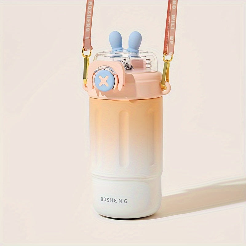 1pc, Cute Bunny Vacuum Flask, Stainless Steel Insulated Water Bottles, 10.14oz/13.53oz Travel Thermal Cups, For Hot And Cold Beverages, Summer Winter Drinkware, Gifts