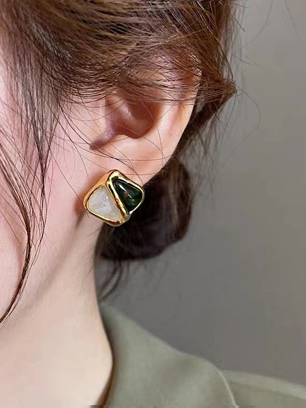 xakxx Contrast Color Geometric Earrings Accessories