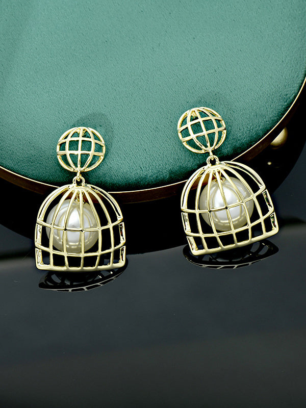 xakxx Statement Geometric Pearl Earrings Accessories