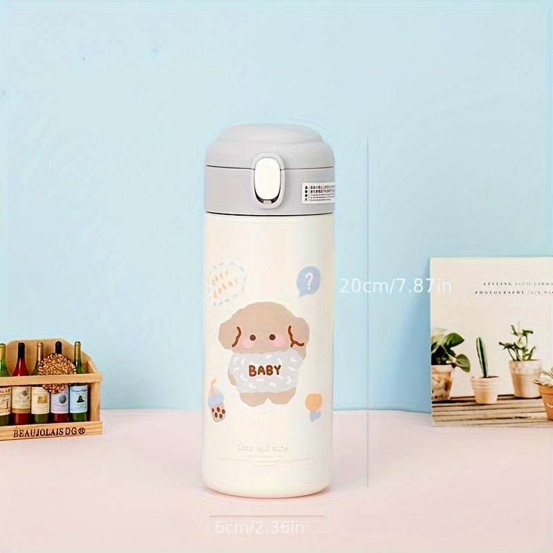 1pc, Cartoon Vacuum Flask, 304 Stainless Steel Insulated Water Bottles, Cute Kawaii Travel Thermal Cups, For Hot And Cold Beverages, Summer Winter Drinkware, Gifts