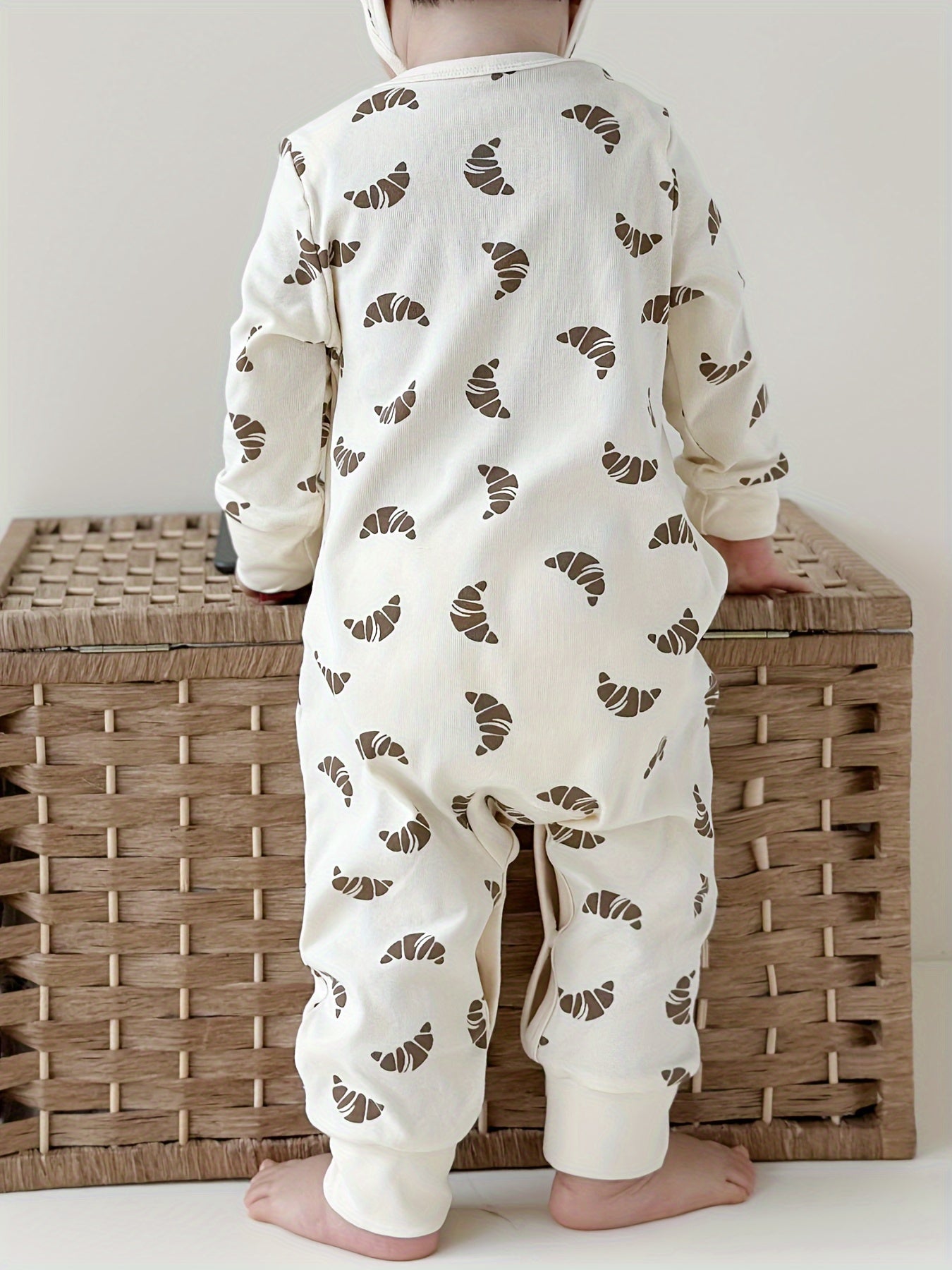 Baby Boy Autumn And Winter Christmas Cute Carton Print Long-sleeved Jumpsuit, Baby Newborn Clothes