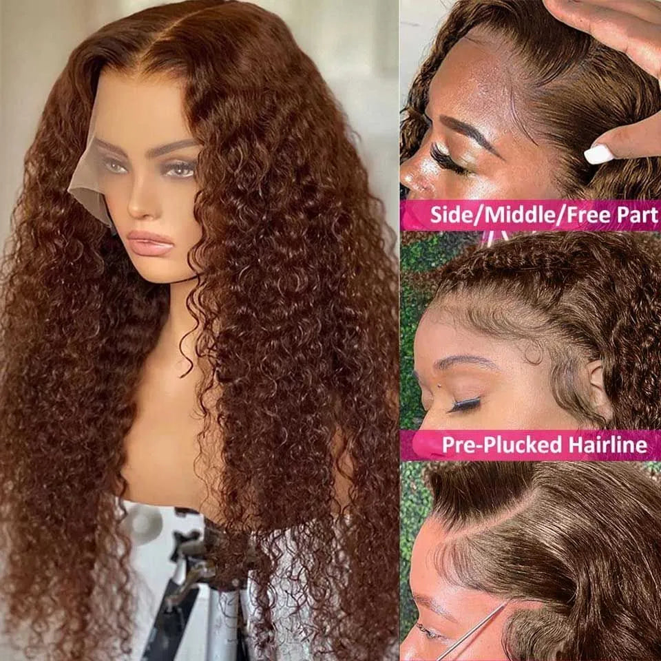 Brazilian Glueless Short Kinky Curly Wigs with Bangs 99J Red Burgundy Color 200 Density Afro Curly Bob Cut Full Lace Front Simulation Human Hair Wig