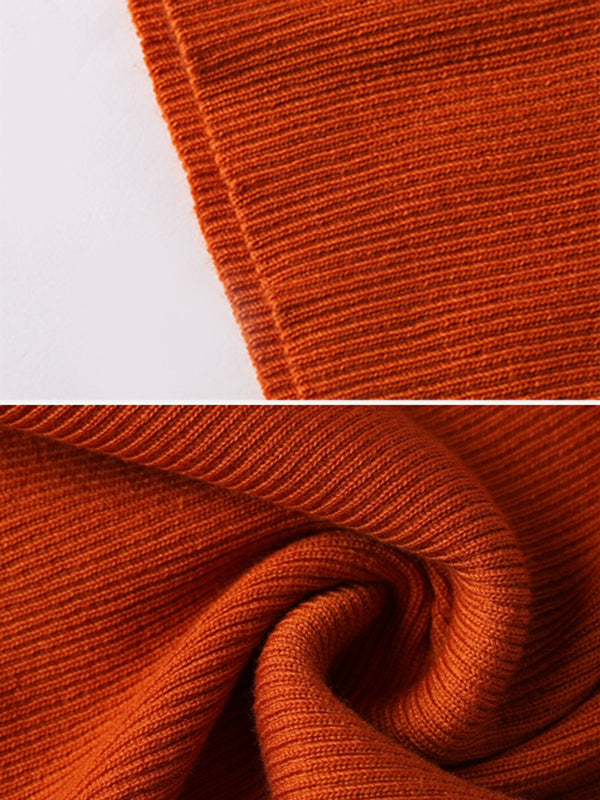 xakxx 10 Colors Simple Knitting Solid Color High-Neck Pullover