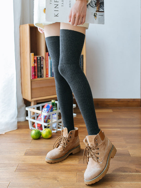 xakxx Casual Skinny Keep Warm Solid Color Leg Warmers Accessories