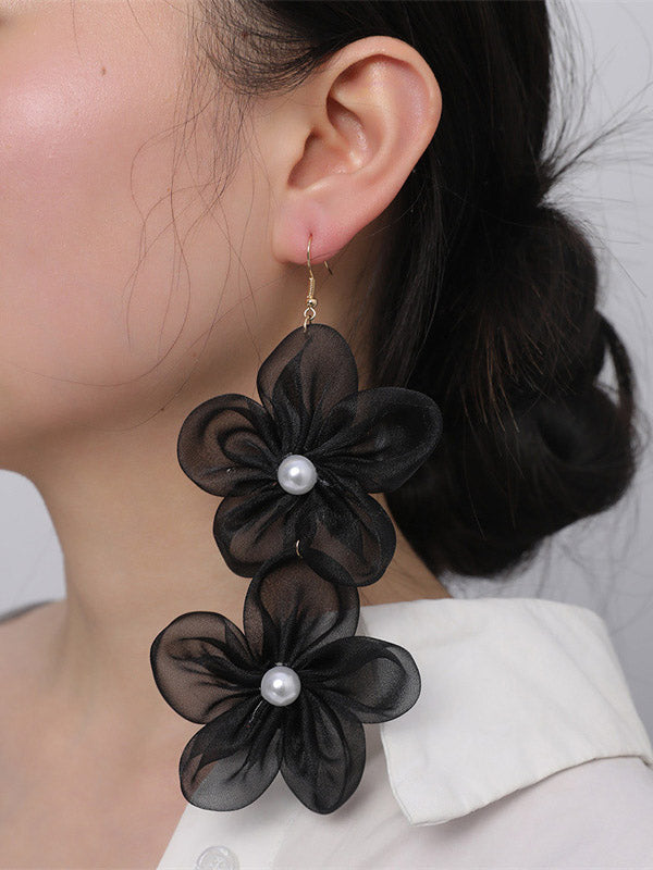 xakxx Three-Dimensional Flower Drop Earrings