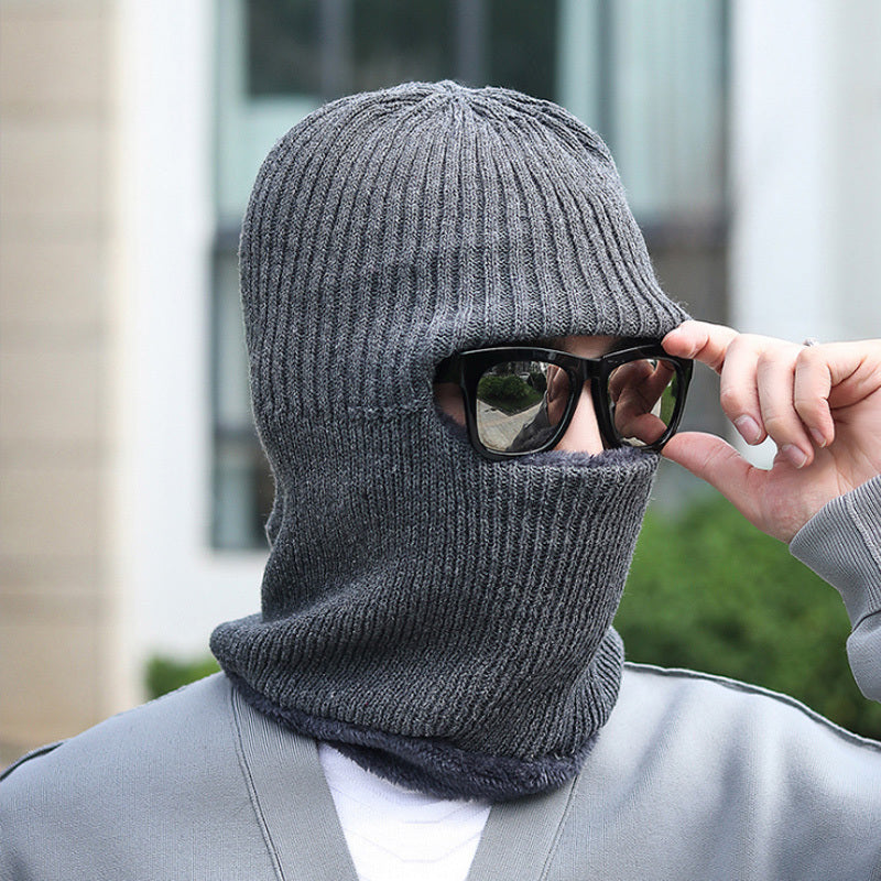 1pc Hat Scarf All-in-one Men's Winter Hooded Scarf Lei Feng Hat Plus Velvet Thickened Warm Windproof Mask Cycling Cold Protection