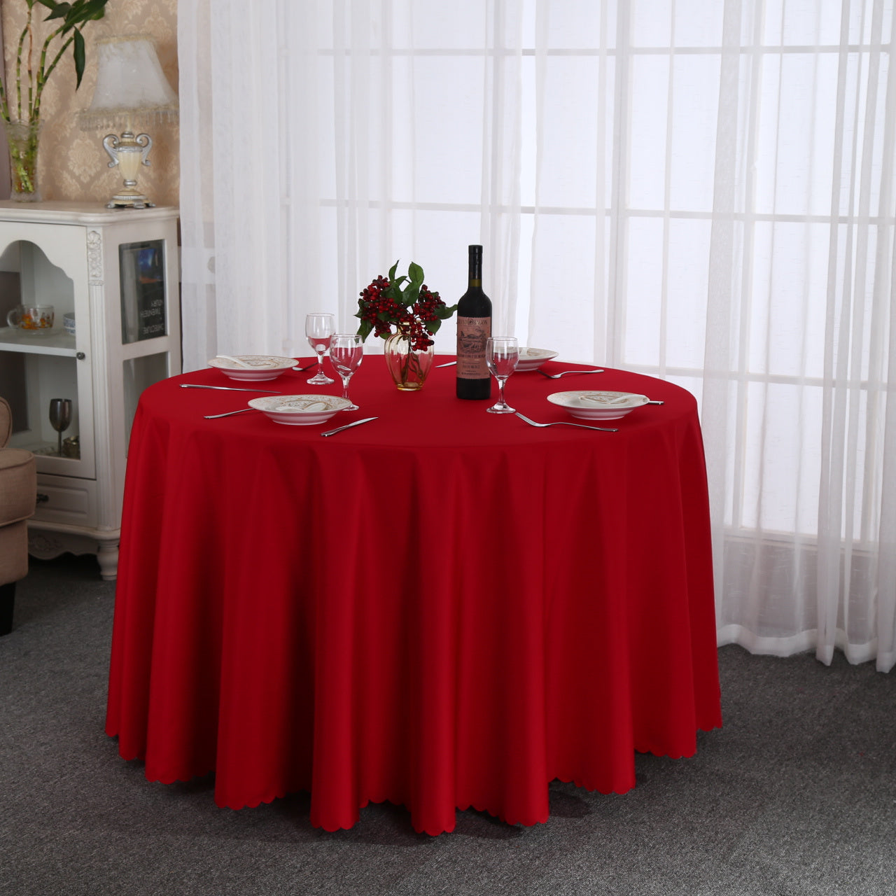 1pc Waterproof Polyester Tablecloth - Solid Color, Rectangle Design - Durable, Stain-Resistant, Perfect for Picnics, Holidays, Weddings - Home, Room & Wedding Decor - Easy Care, Attractive Style - Versatile Usage, Ideal Gift
