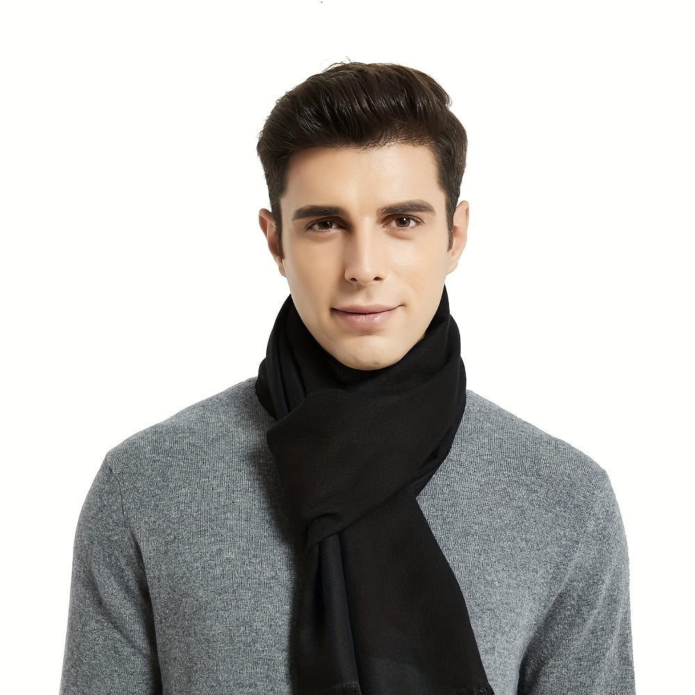 Men's 100% Cotton Knit Scarf - Casual Style Soft Warm Scarves for Winter