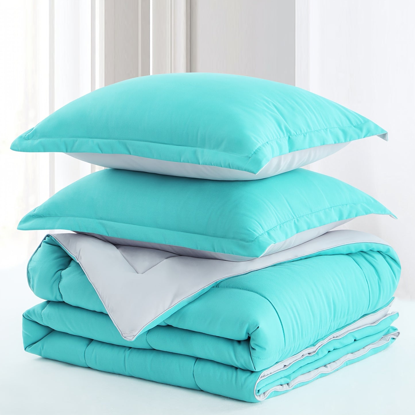 2/3pcs Luxurious Reversible Down Alternative Comforter Set - Ultra Soft, Lightweight, and Breathable for All Seasons - Includes 1 Pillow Sham, Hypoallergenic, Easy Care, and Machine Washable
