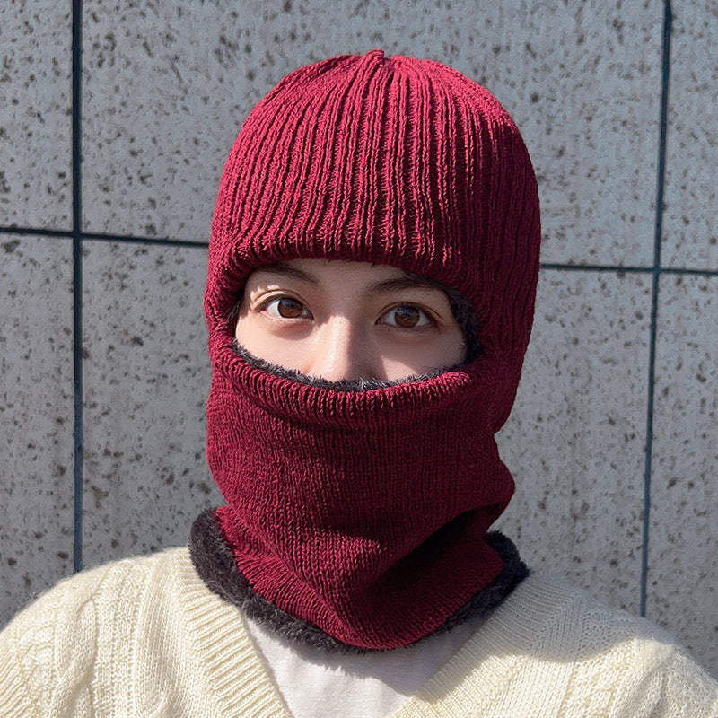 1pc Hat Scarf All-in-one Men's Winter Hooded Scarf Lei Feng Hat Plus Velvet Thickened Warm Windproof Mask Cycling Cold Protection
