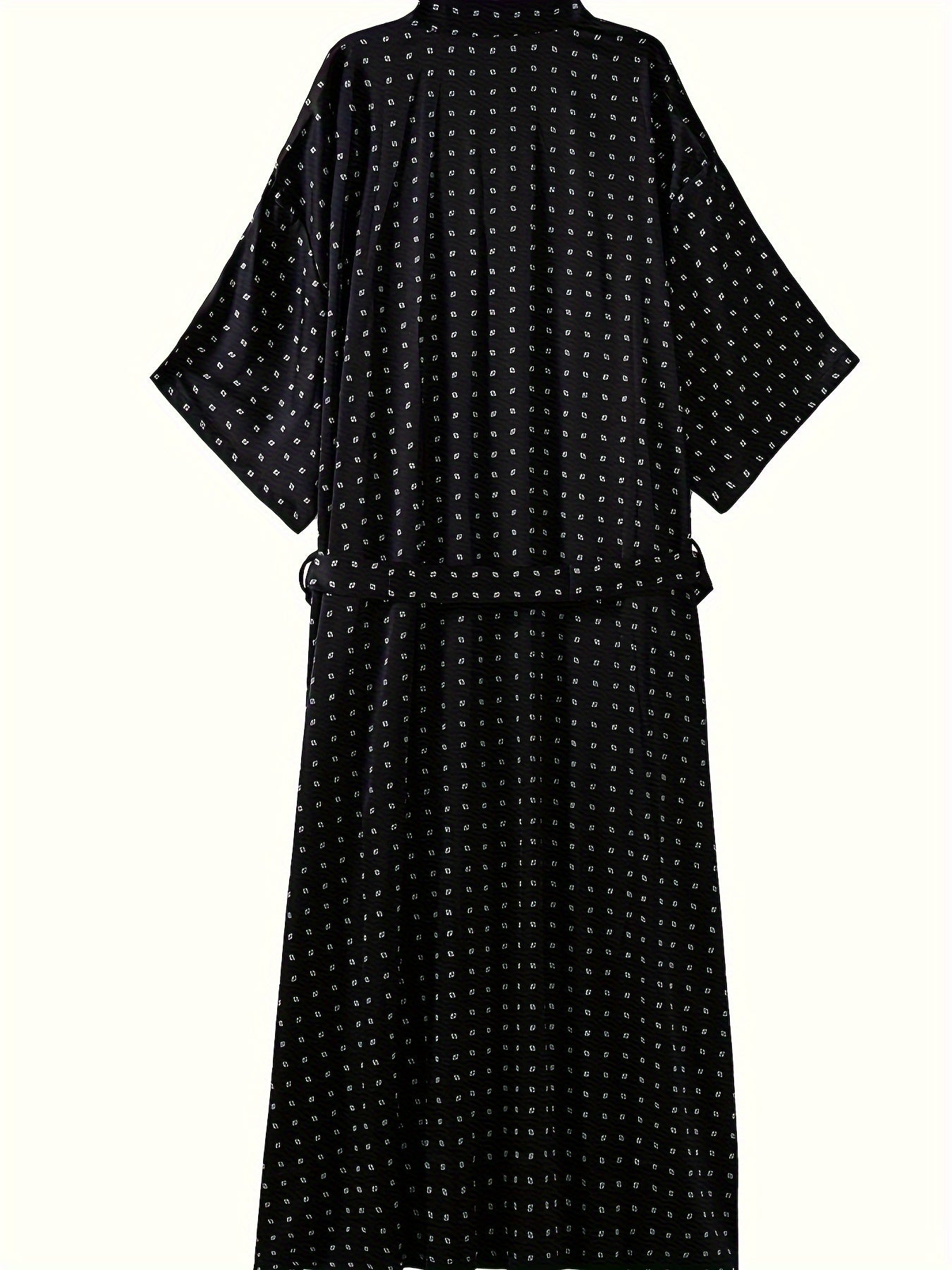 Plus Size Men's Luxurious Allover Print Bathrobe - Soft, Relaxed Fit, Stylish Comfy Sleepwear for Ultimate Relaxation - Perfect for Lounging Around the House