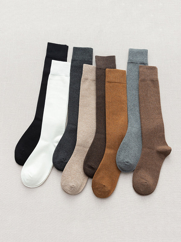 xakxx Casual Keep Warm Solid Color Socks Accessories