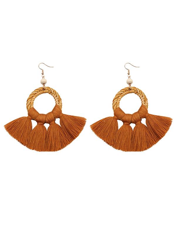 xakxx Tasseled Knitting Bohemia Earrings