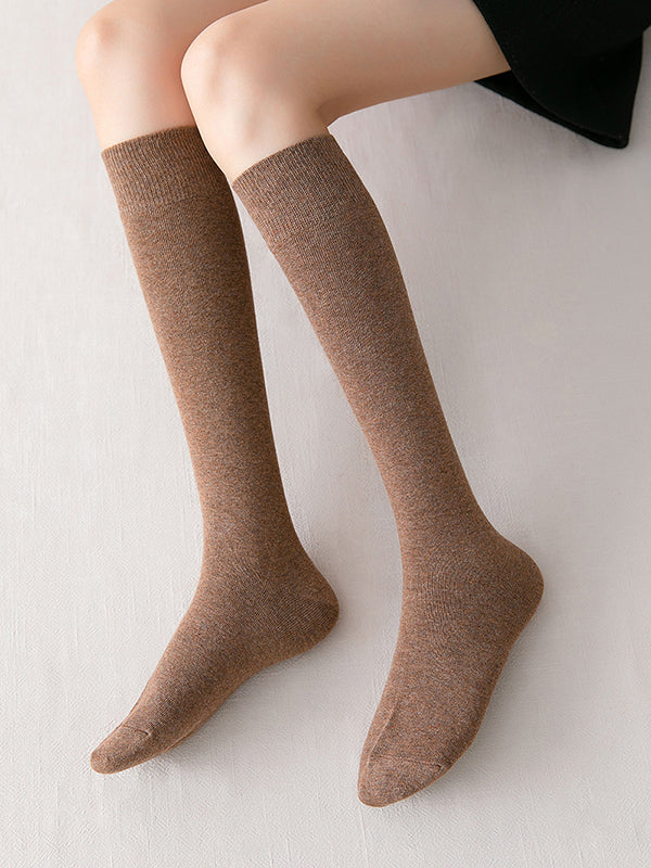 xakxx Casual Keep Warm Solid Color Socks Accessories
