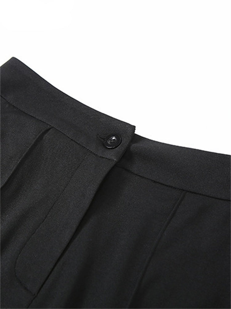 Purpdrank - Office Lady Black Pant Suits Tracksuit Women Strap Corset Crop Tops And High Waist Pants Two Piece Set Urban Outfits