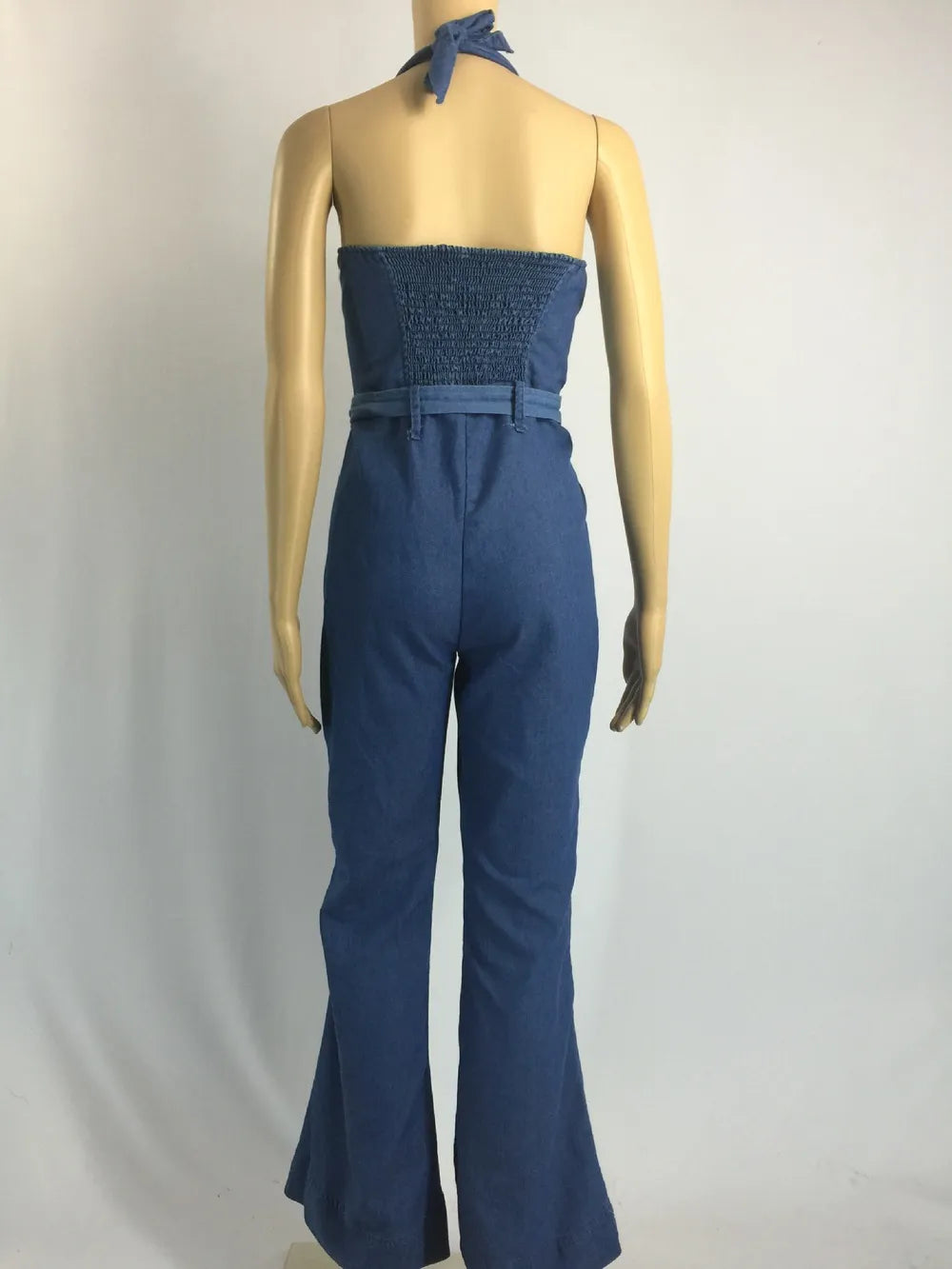 Wholesale- Women Summer Sexy Denim Jumpsuits Ladies Loose Jumpsuit Party Overalls Womens Sleeveless Night Club Rompers Combinaison Femme