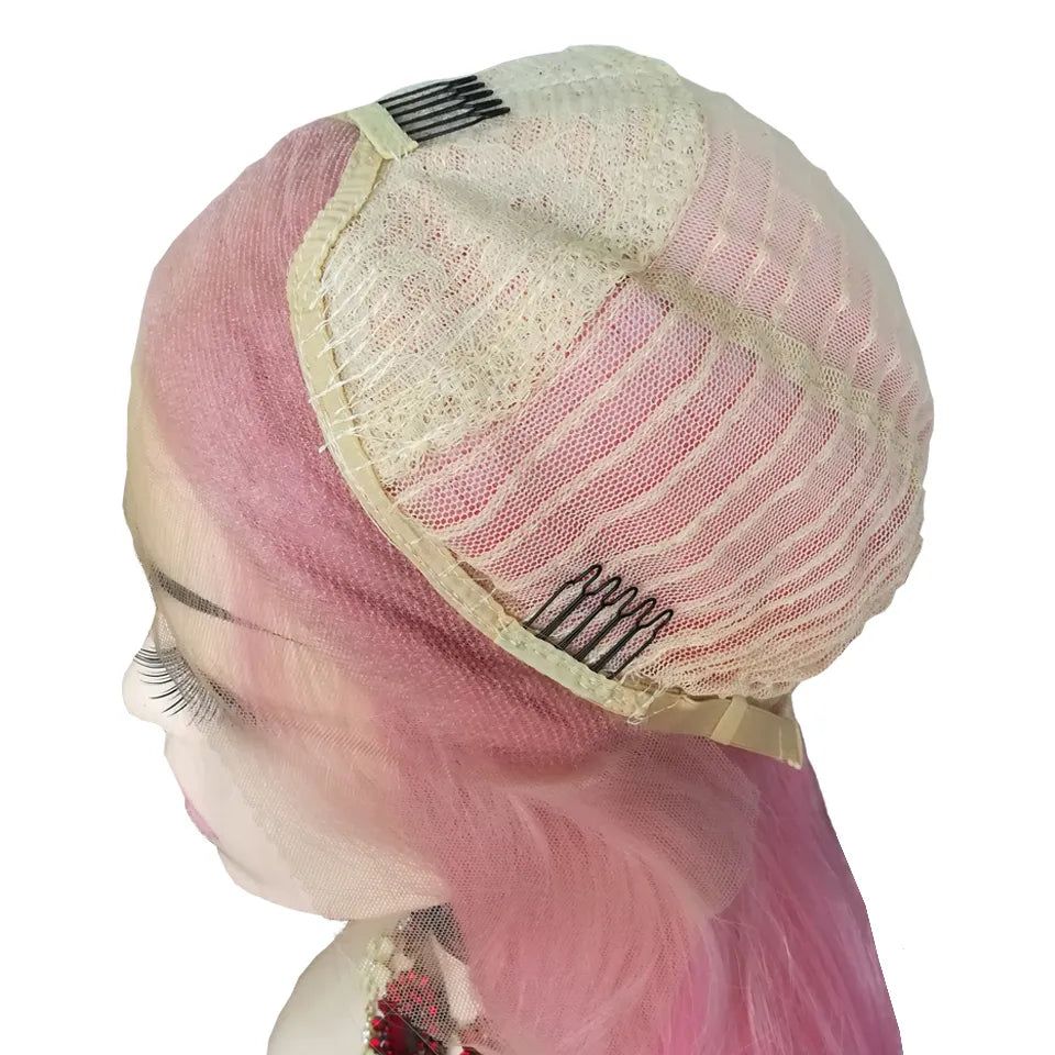 Brazilian 13x4 Blonde Ombre Blue Lace Front Wigs For Women Body Wave Short Simulation Human Hair Wig HD Lace Frontal Wig