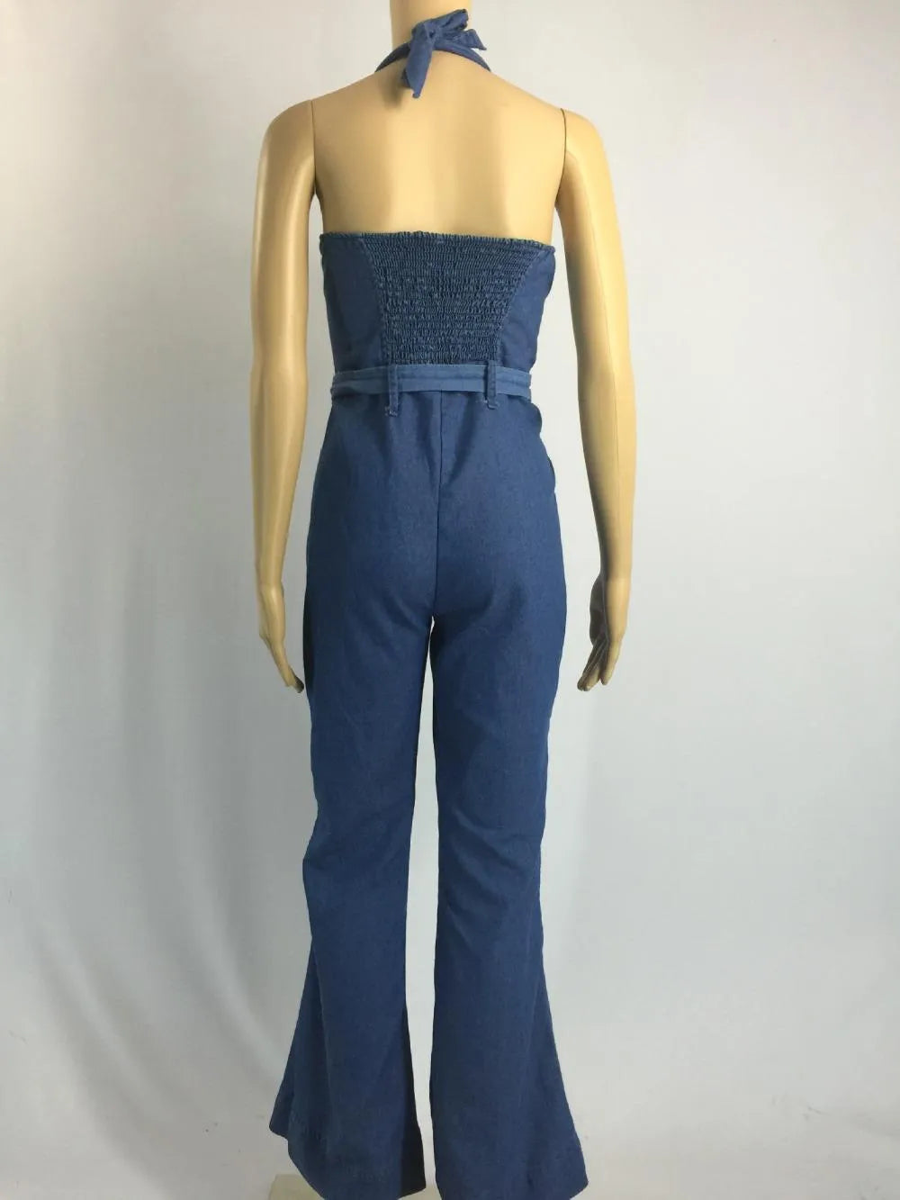 Wholesale- Women Summer Sexy Denim Jumpsuits Ladies Loose Jumpsuit Party Overalls Womens Sleeveless Night Club Rompers Combinaison Femme
