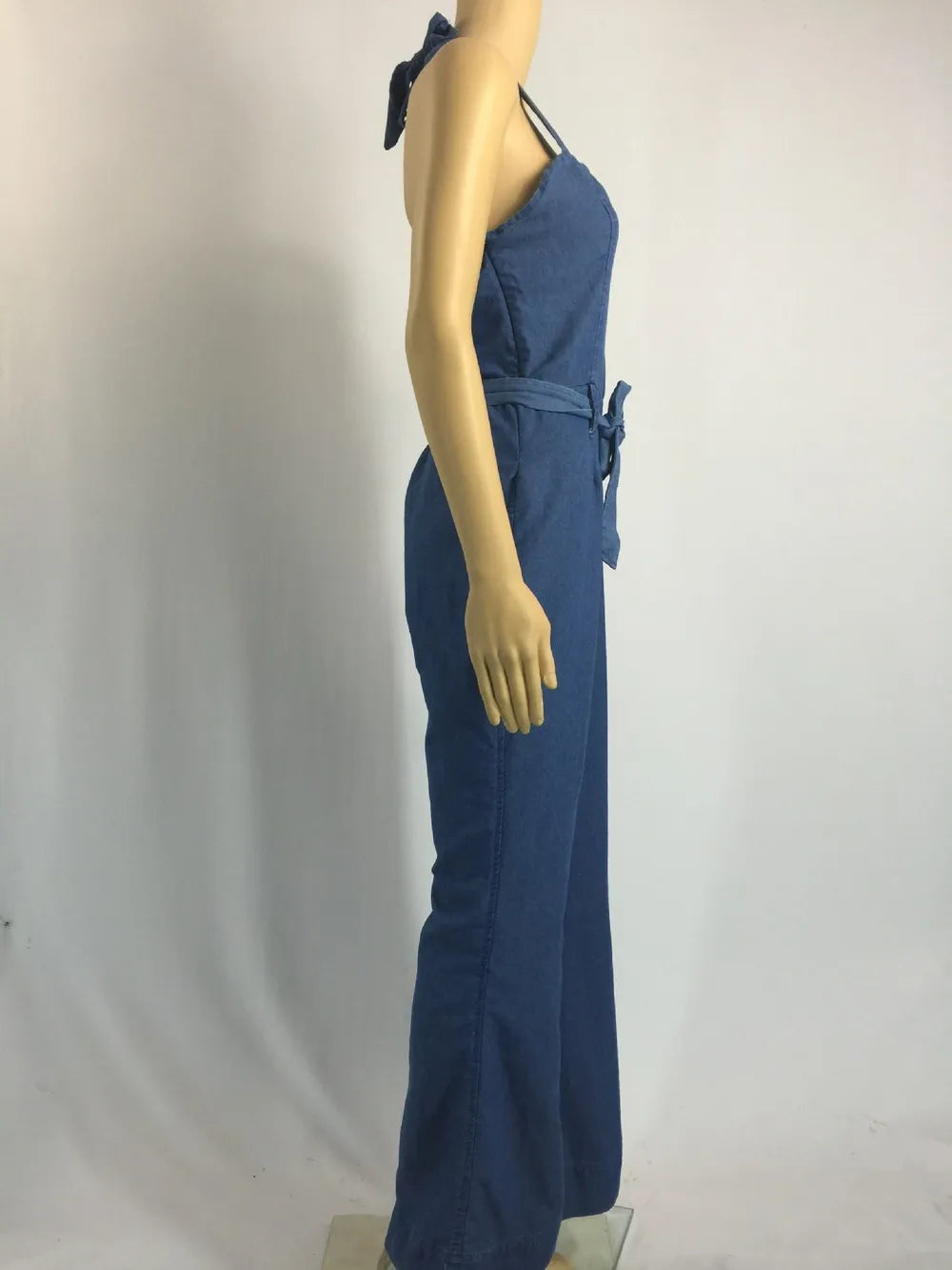Wholesale- Women Summer Sexy Denim Jumpsuits Ladies Loose Jumpsuit Party Overalls Womens Sleeveless Night Club Rompers Combinaison Femme