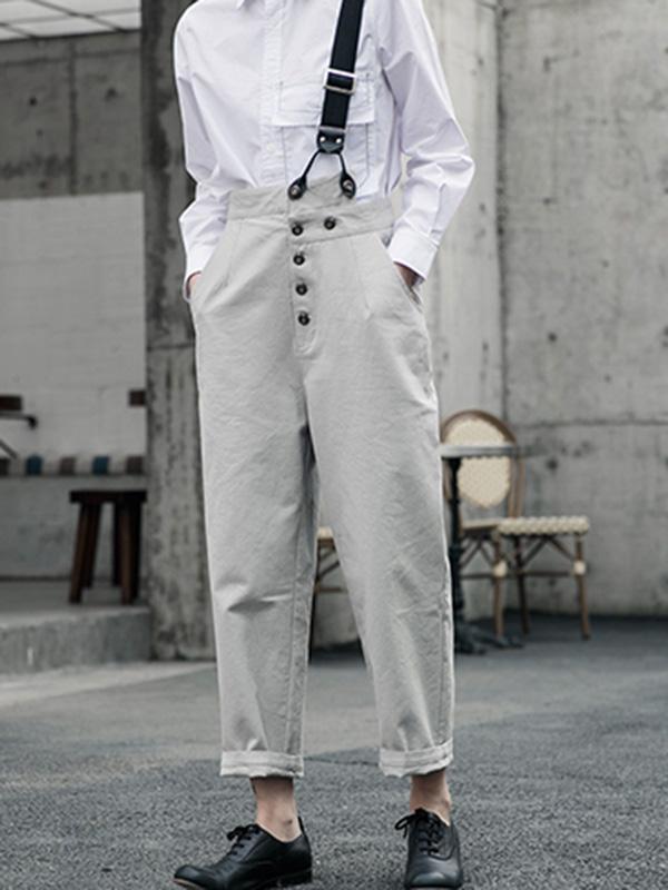 xakxx Vintage One-Shoulder Multi-Buckle Jumpsuit