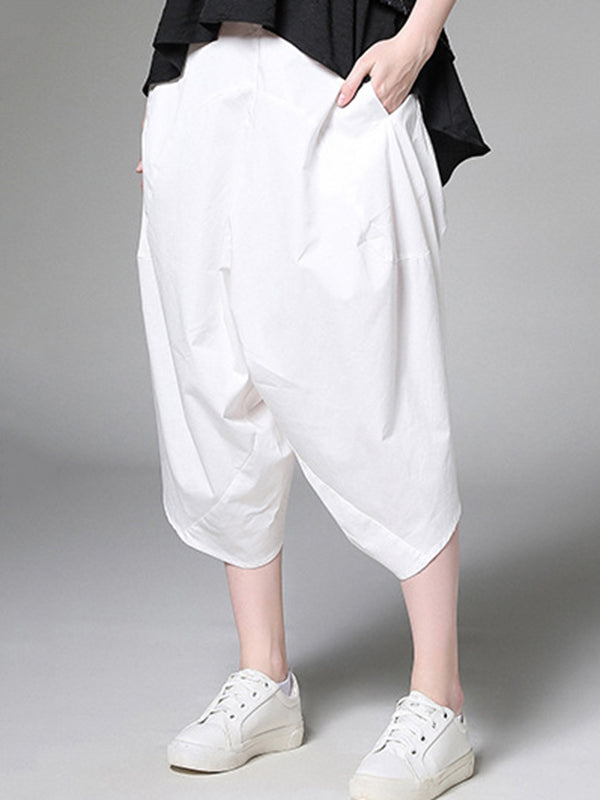 xakxx Original Simple Casual Loose White Harem Pants