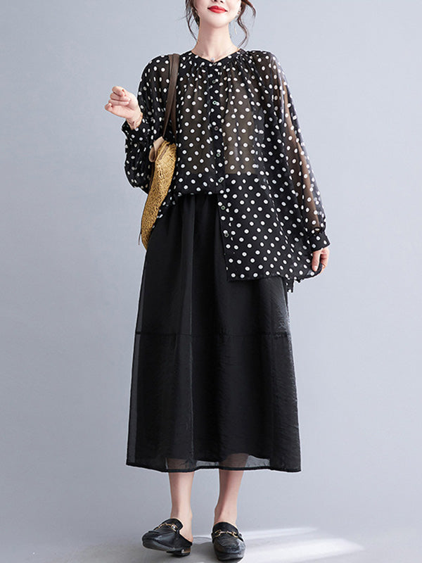 xakxx Original Casual Polka-Dot Blouse