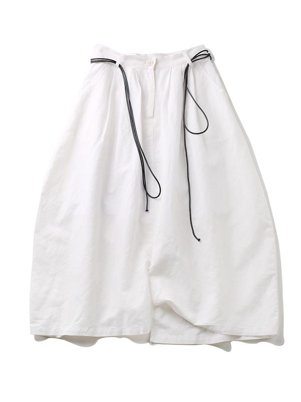 xakxx Loose White Linen Split-side Harem Pants