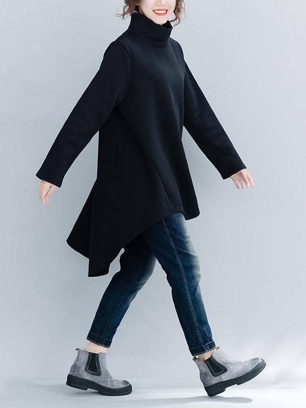 xakxx Loose Turtleneck Cropped Sweatshirt