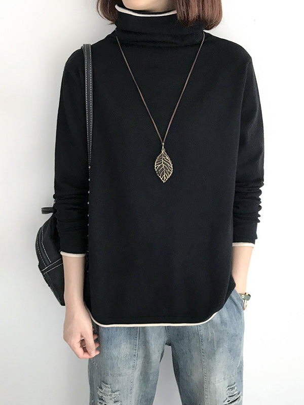 xakxx xakxx-Casual Loose 8 Colors High-Neck Long Sleeves Knitwear