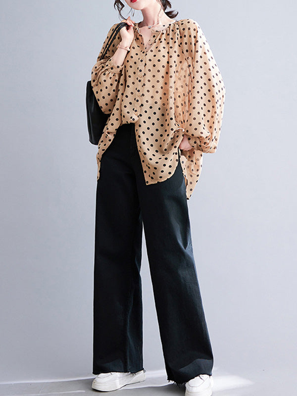 xakxx Original Casual Polka-Dot Blouse