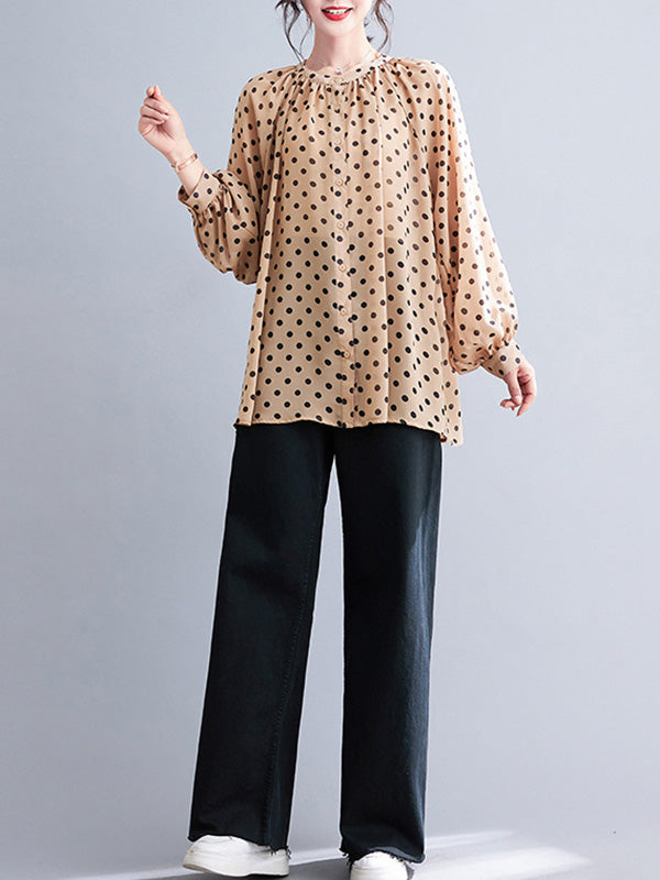 xakxx Original Casual Polka-Dot Blouse