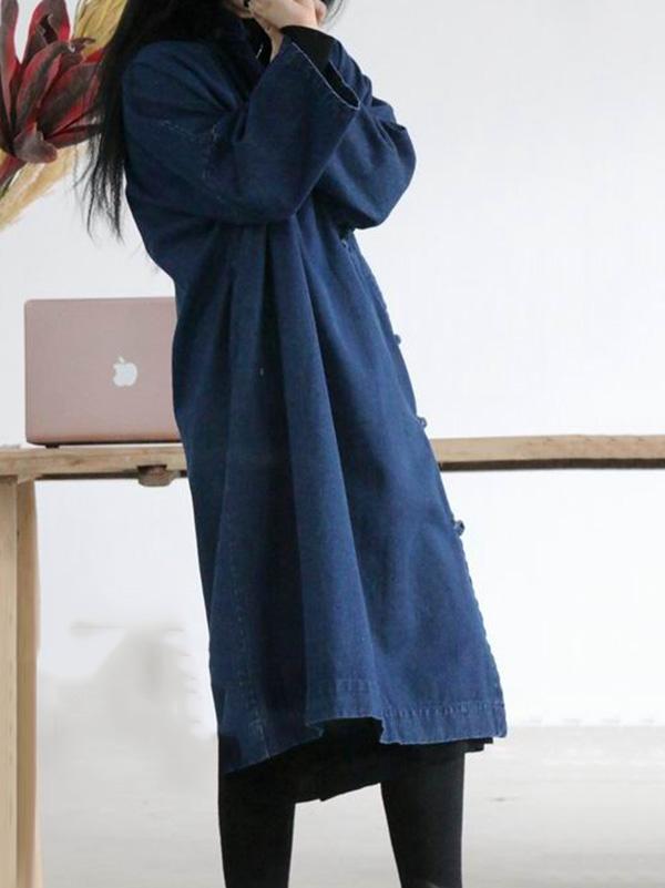 xakxx National Style Button Long Dress