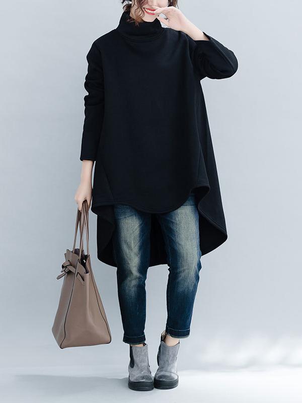 xakxx Loose Turtleneck Cropped Sweatshirt