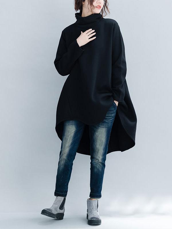 xakxx Loose Turtleneck Cropped Sweatshirt