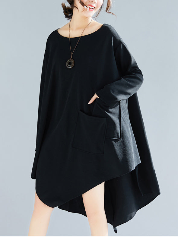 xakxx Loose Cropped A-Line Shirt Dress