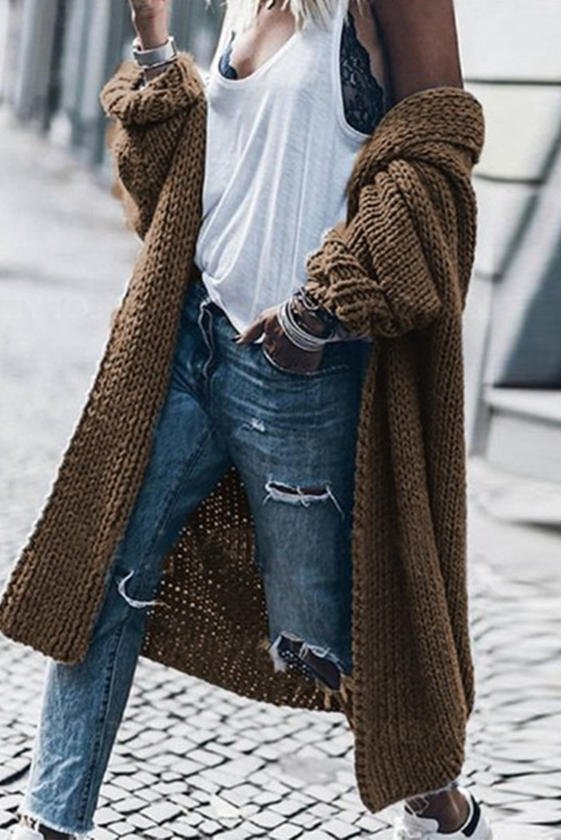 xakxx xakxx-Casual Retro Solid Patchwork Cardigan(5 Colors)