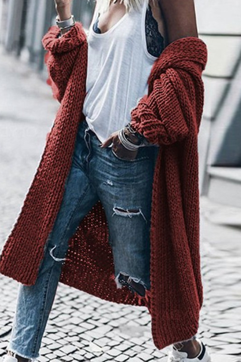 xakxx xakxx-Casual Retro Solid Patchwork Cardigan(5 Colors)