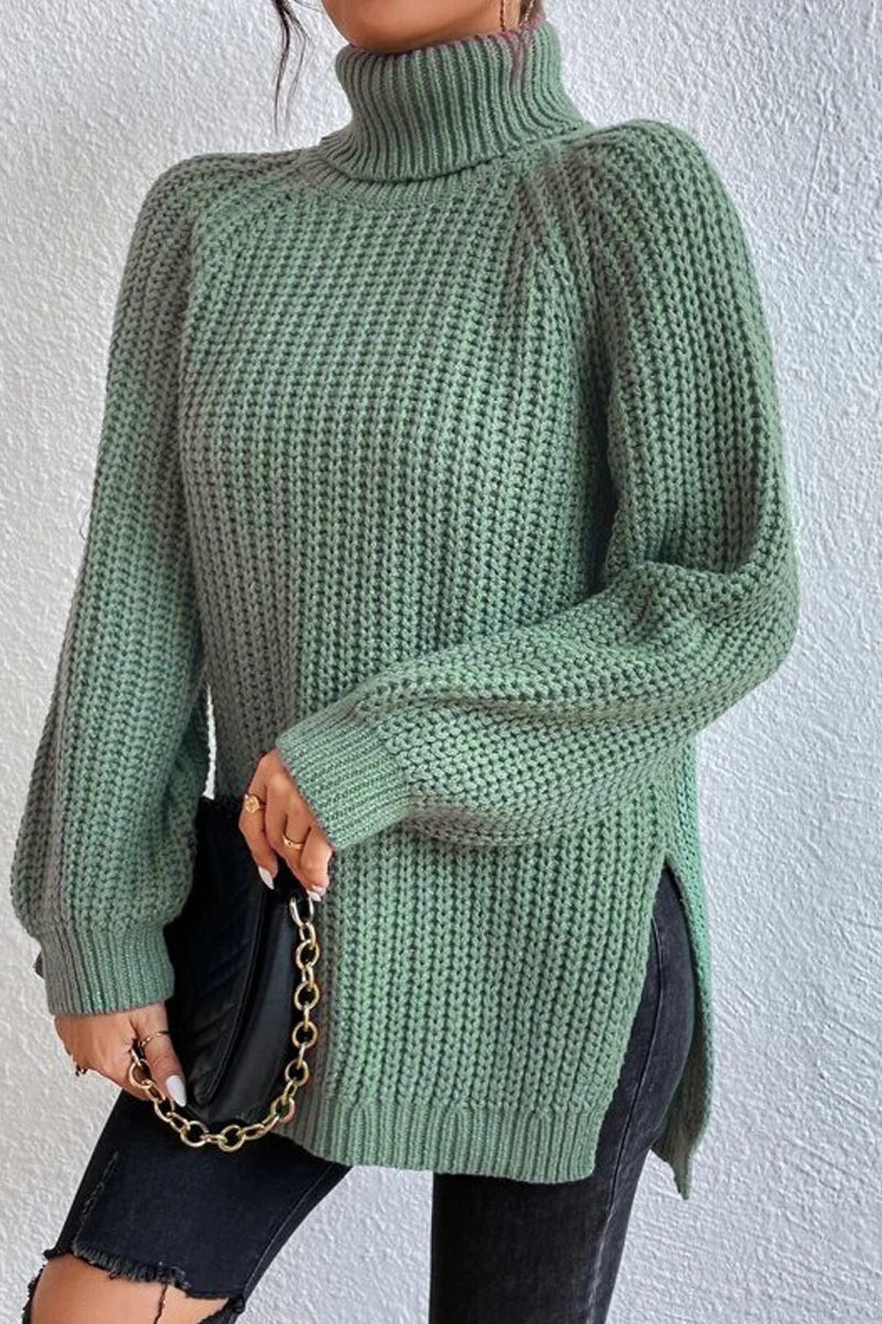 xakxx xakxx-Casual Solid Basic Turtleneck Sweaters(5 Colors)
