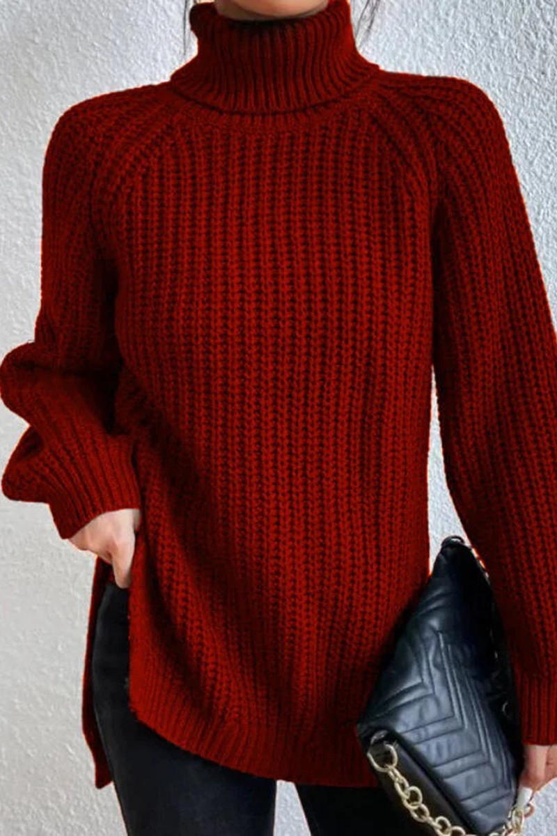 xakxx xakxx-Casual Solid Basic Turtleneck Sweaters(5 Colors)