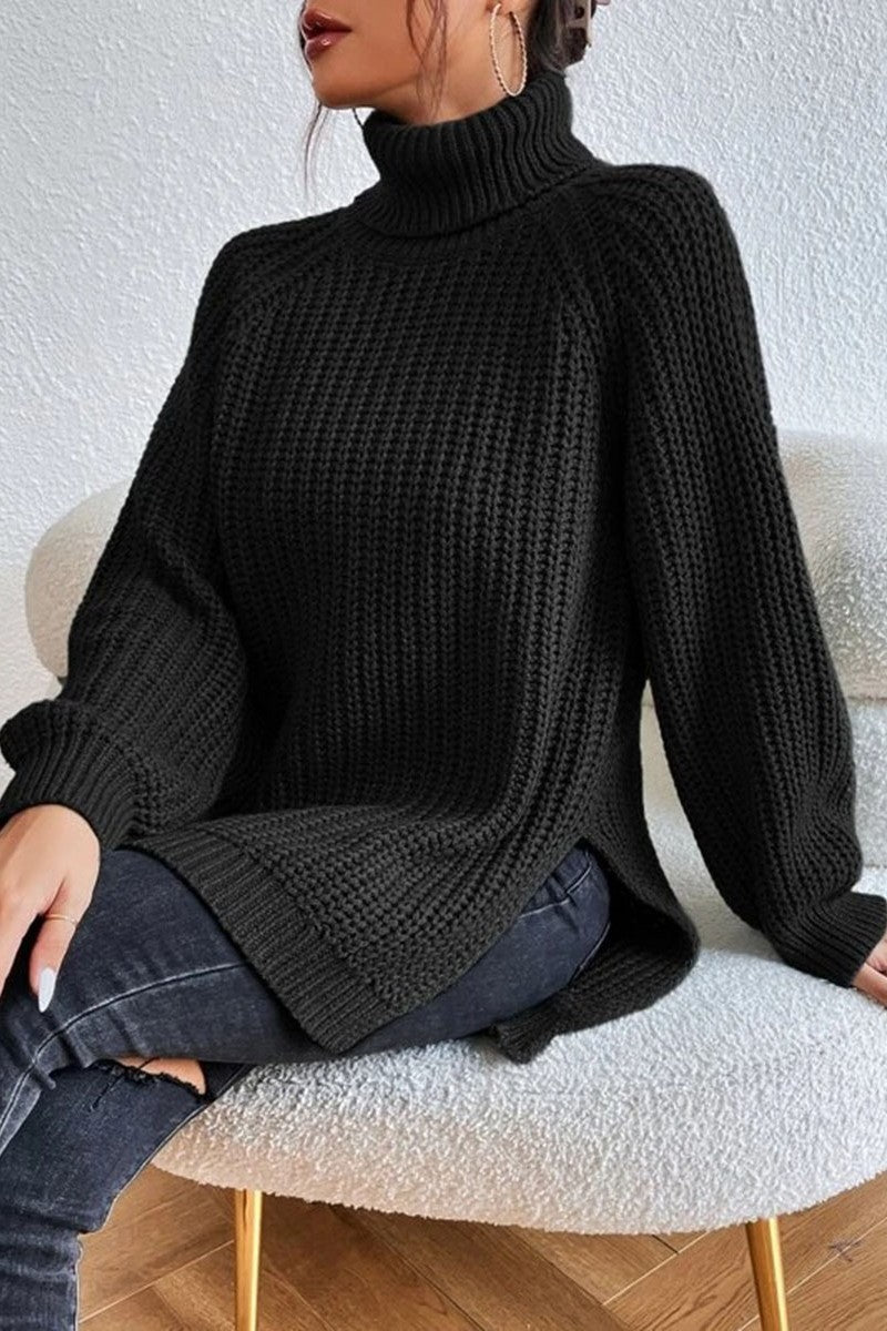 xakxx xakxx-Casual Solid Basic Turtleneck Sweaters(5 Colors)