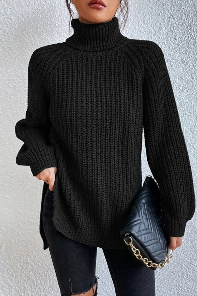 xakxx xakxx-Casual Solid Basic Turtleneck Sweaters(5 Colors)