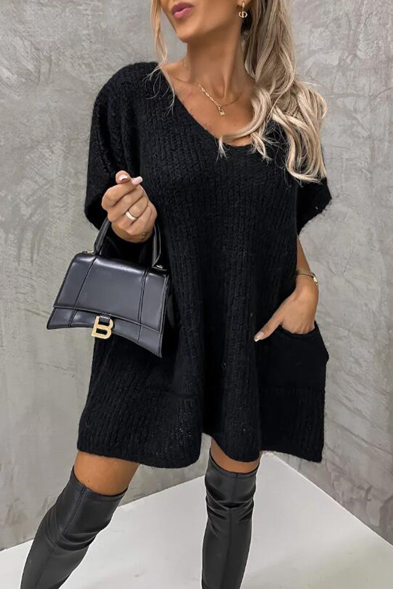 xakxx xakxx-Casual Solid Pocket Sweaters(3 Colors)