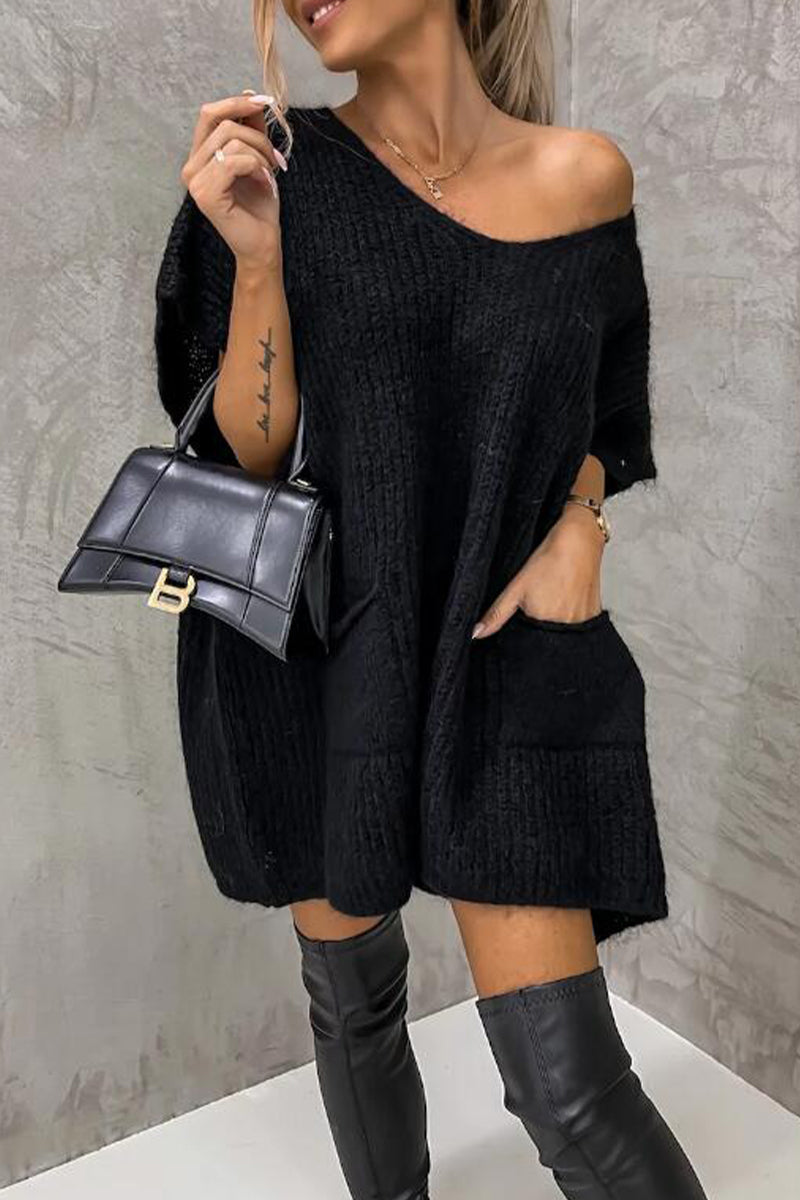 xakxx xakxx-Casual Solid Pocket Sweaters(3 Colors)