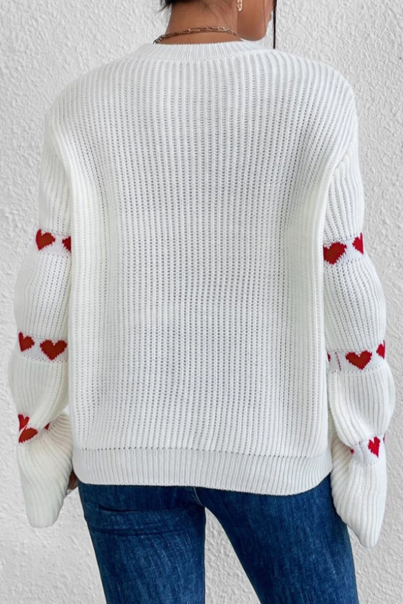 xakxx xakxx-Casual Geometric Weave O Neck Tops