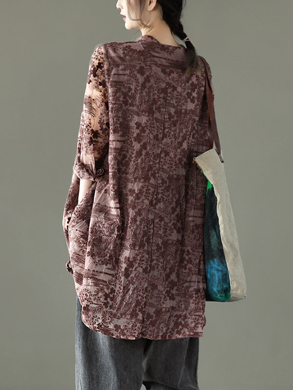 xakxx Vintage Loose Embroidered Lace Hollow Blouse